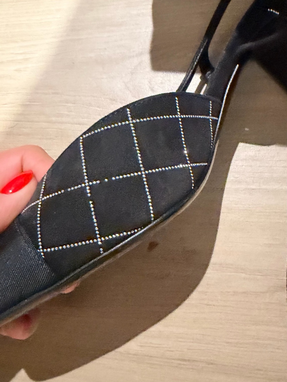 CHANEL Black Quilted Slingback Pumps with Ribbon Accent - Picture 4 of 5